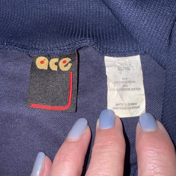 ACE Track Jacket 90's Navy Blue Red Gold Retro XLTG Men - Picture 5 of 8